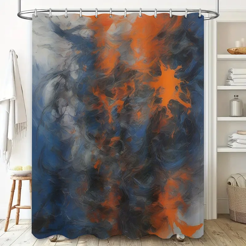 Luxury Blue Orange Watercolor  - Home Bathroom Ideas recension och pris