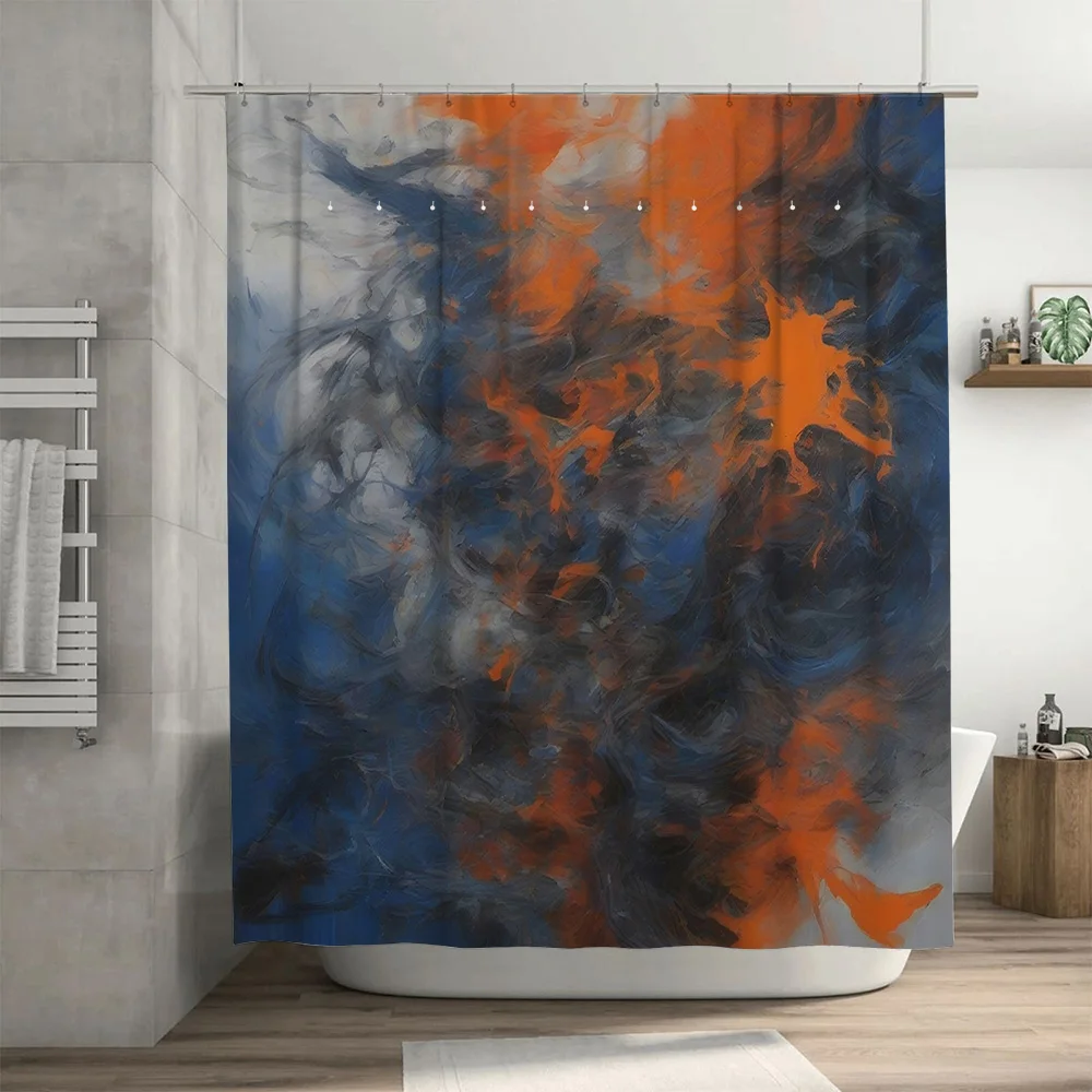 Luxury Blue Orange Watercolor  - Home Bathroom Ideas recension och pris