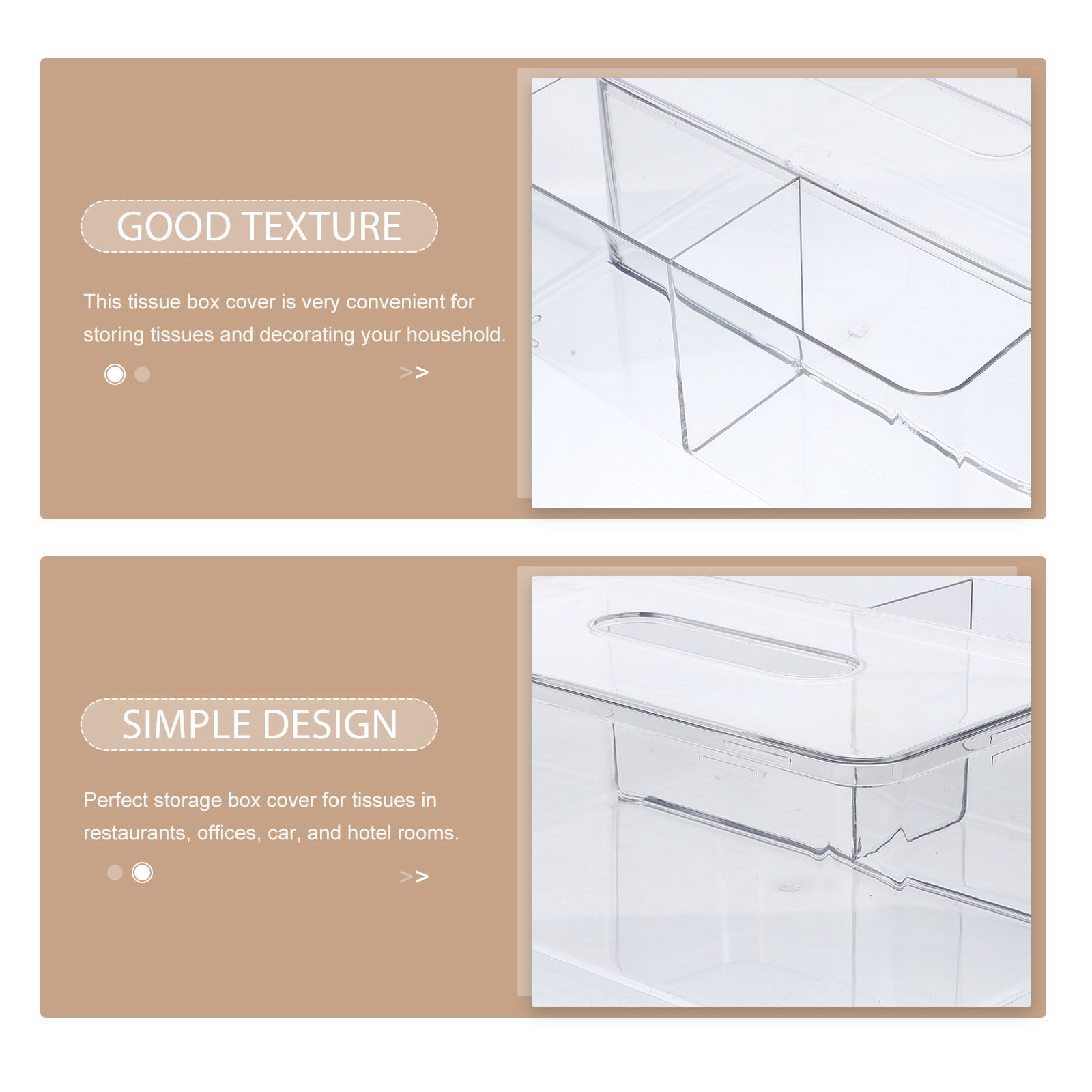 Clear Desktop Tissue Box Cover - Home Bathroom Towel Dispenser recension och pris