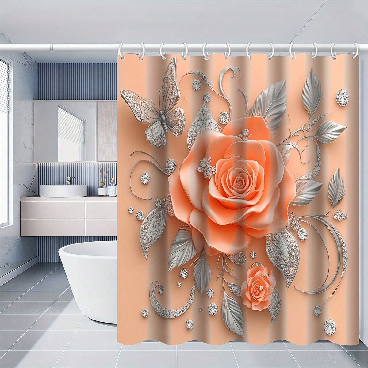 1/3/4pcs Peachy Roses Shower C - Tiny Home Bathroom Kit recension och pris