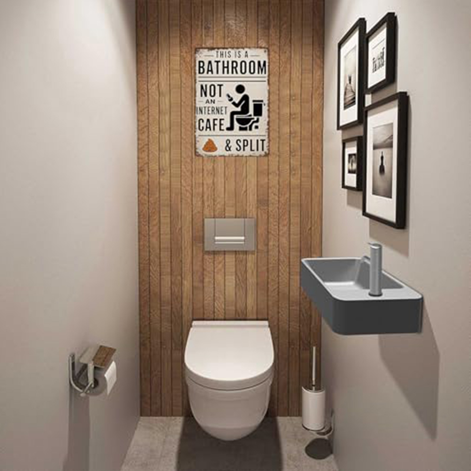 Vintage Metal Tin Sign This Is - Home Bathroom Quotes recension och pris