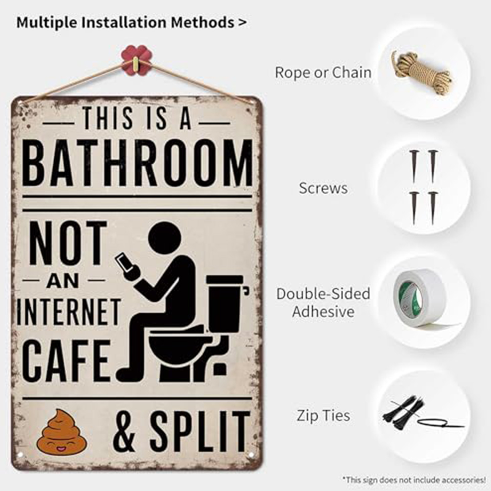 Vintage Metal Tin Sign This Is - Home Bathroom Quotes recension och pris