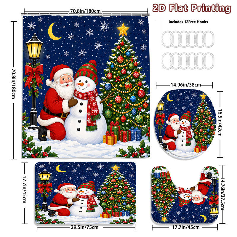 2D Flat, 2D Flat 4pcs Christma - Home Bathroom Scene recension och pris