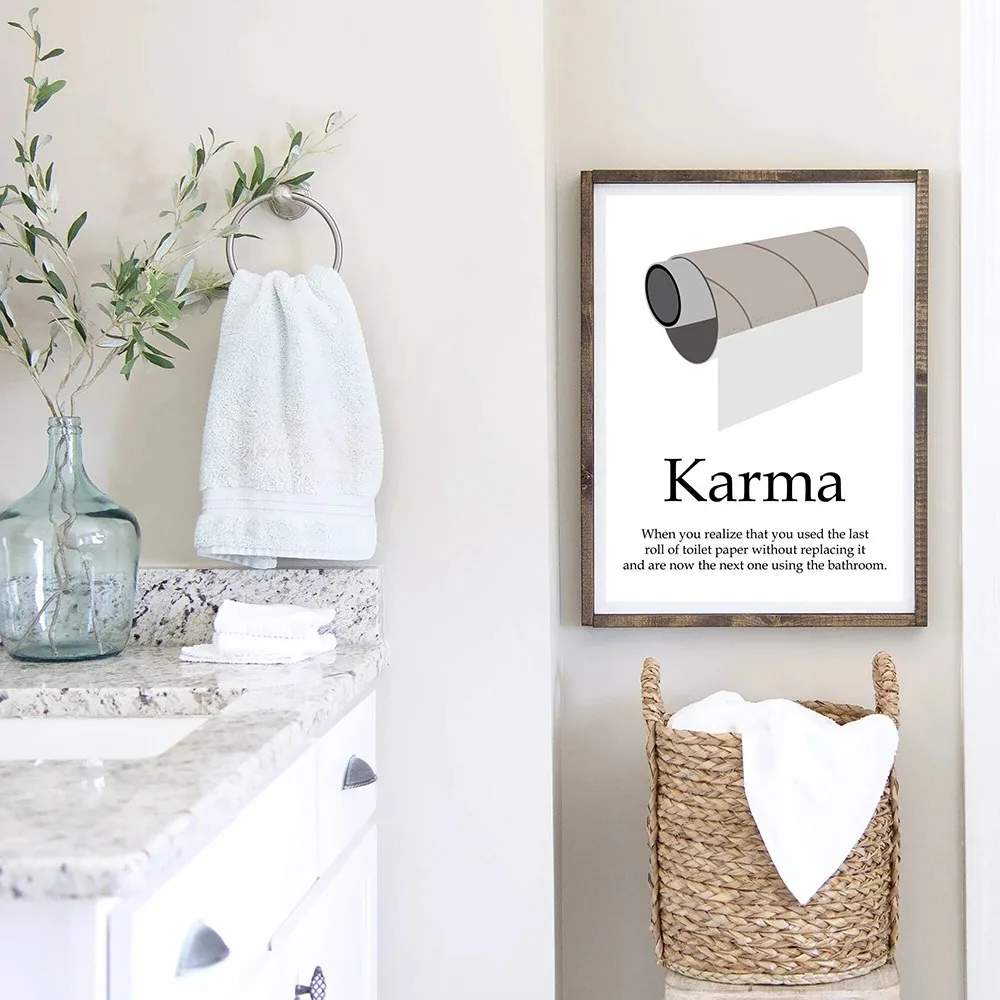 Karma Bathroom Rules Art Quote - Home Bathroom Quotes recension och pris