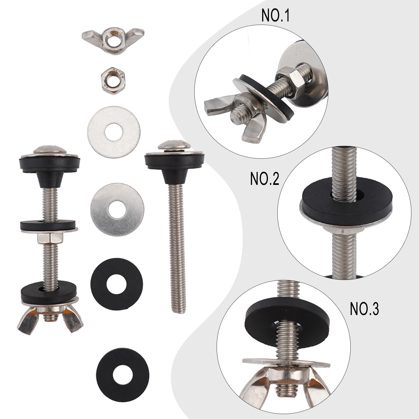 2pcs Toilet Tank To Bowl Bolt  - Tiny Home Bathroom Kit recension och pris