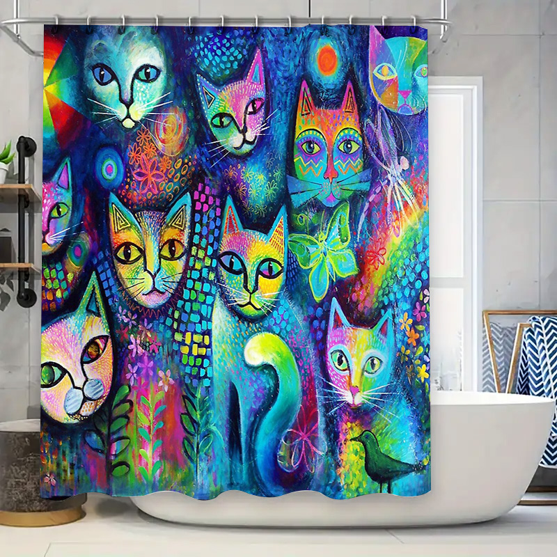 Cat Shower Curtain Artistic An - Home Bathroom Ideas recension och pris