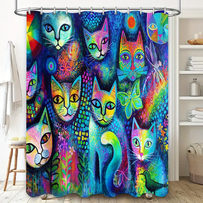 Cat Shower Curtain Artistic An - Home Bathroom Ideas recension och pris