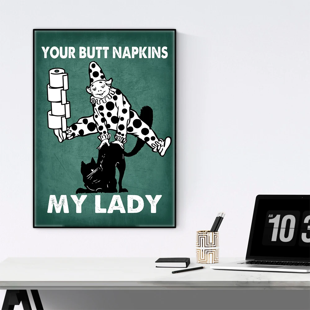 Butt Napkin Cat Cyan Toilet Po - Home Bathroom Quotes recension och pris
