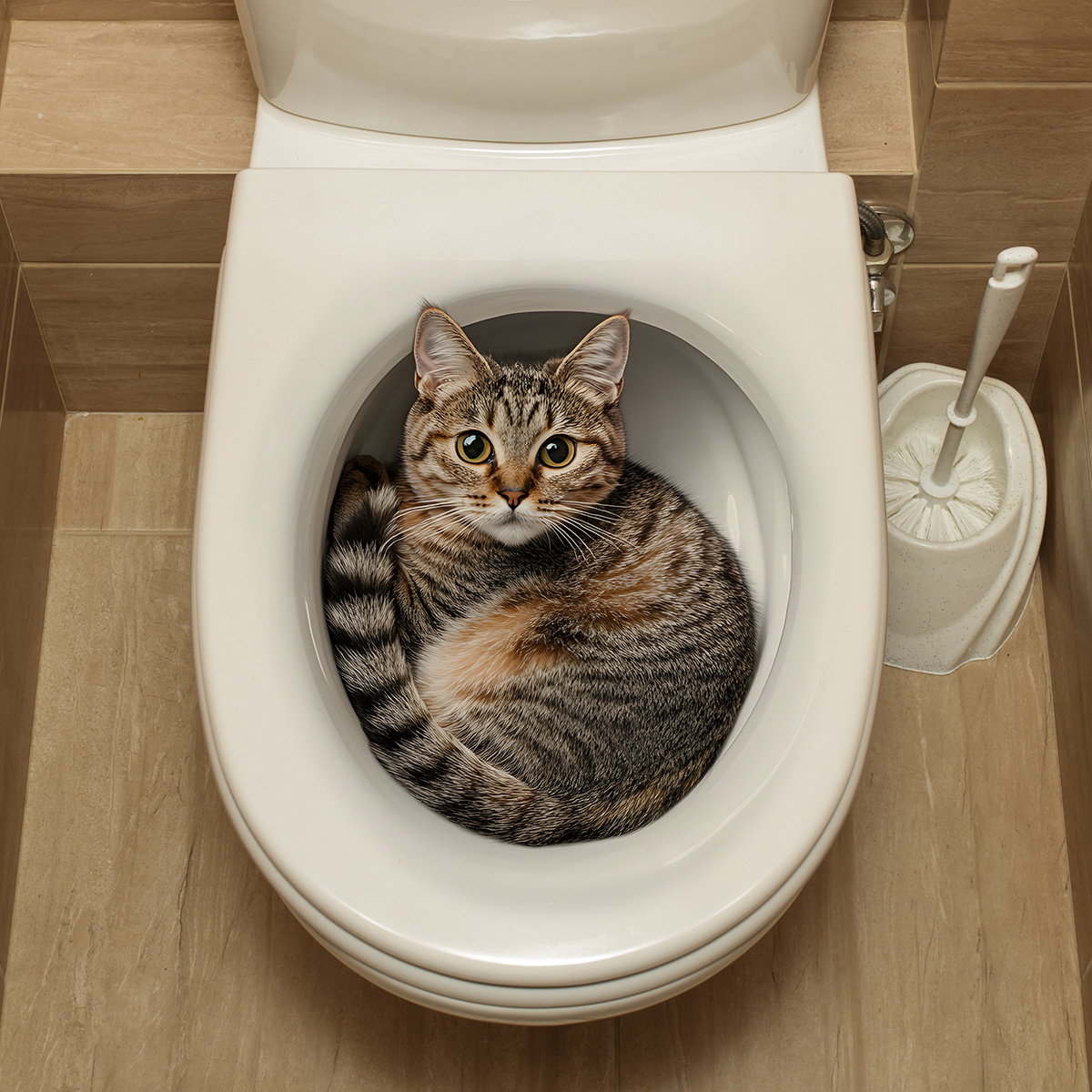 3D Funny Cat Toilet Sticker Ba - Tiny Home Bathroom Kit recension och pris