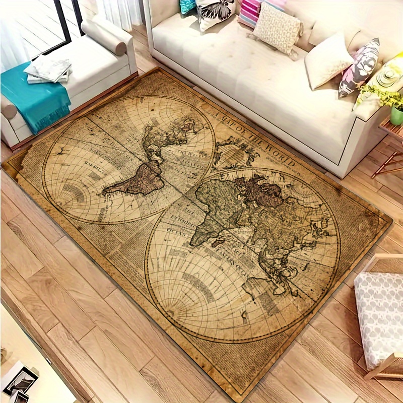 Vintage Map Design Non-Slip Fl - Home Toilet Bathroom Design recension och pris