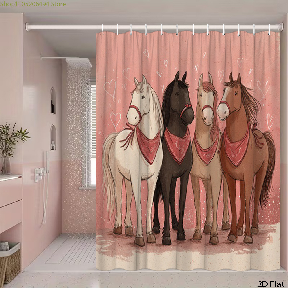 Cute Horses Shower Curtain, Ca - Home Bathroom Ideas recension och pris
